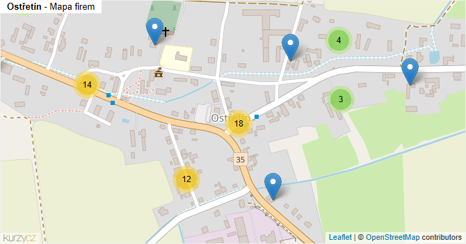 Ostřetín - mapa firem
