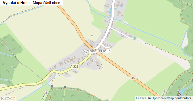 Vysoká u Holic - mapa části obce