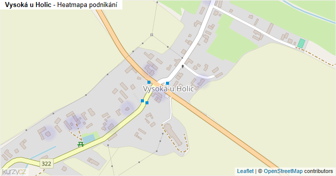 Vysoká u Holic - mapa podnikání