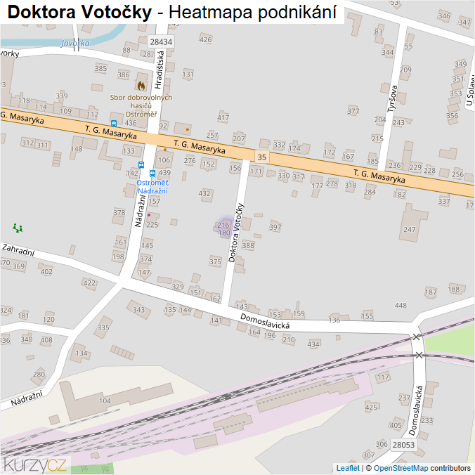Mapa Doktora Votočky - Firmy v ulici.