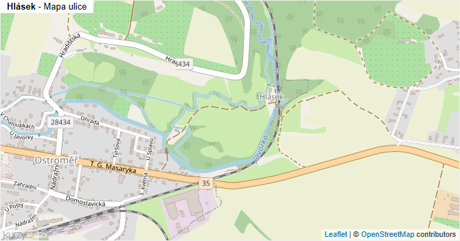 Hlásek - mapa ulice