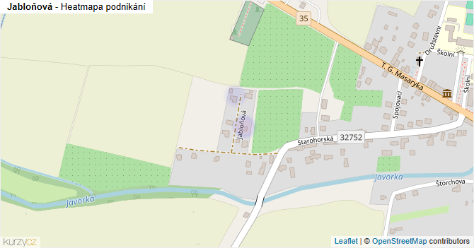 Jabloňová - mapa podnikání
