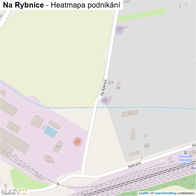 Mapa Na Rybníce - Firmy v ulici.