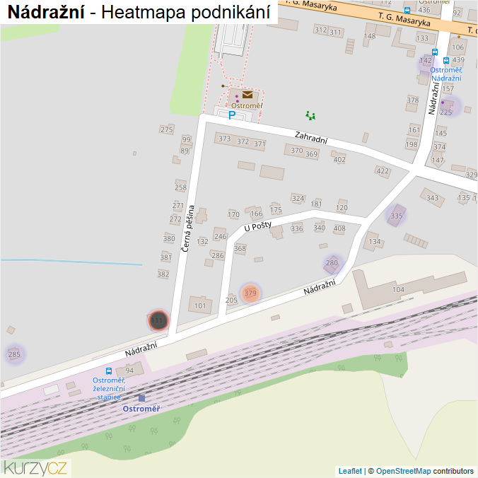 Mapa Nádražní - Firmy v ulici.