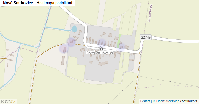 Nové Smrkovice - mapa podnikání