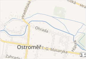 Ohrada v obci Ostroměř - mapa ulice