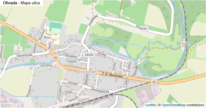 Ohrada - mapa ulice