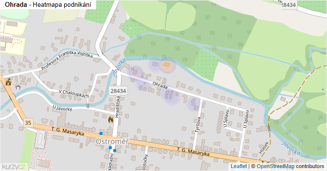 Ohrada - mapa podnikání
