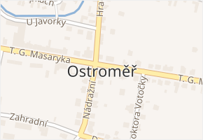 Ostroměř v obci Ostroměř - mapa části obce