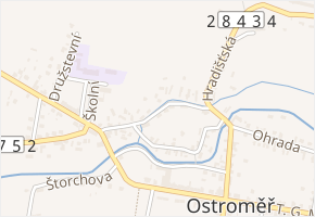 Profesora Františka Vojtíška v obci Ostroměř - mapa ulice