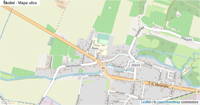 Školní - mapa ulice