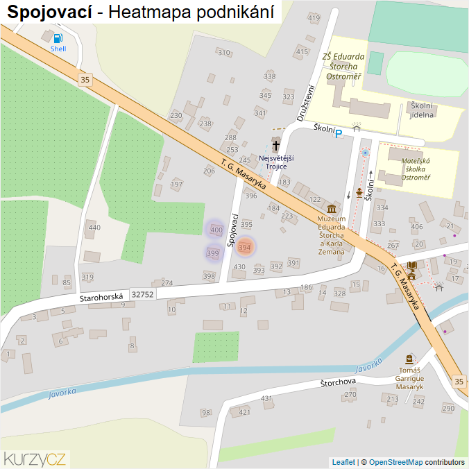 Mapa Spojovací - Firmy v ulici.