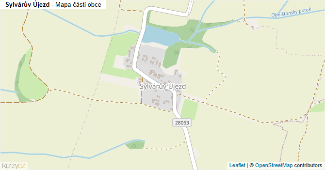 Sylvárův Újezd - mapa části obce
