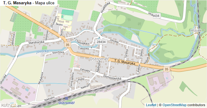 T. G. Masaryka - mapa ulice