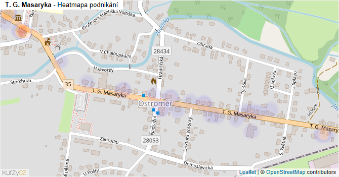 T. G. Masaryka - mapa podnikání