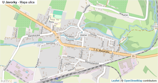U Javorky - mapa ulice
