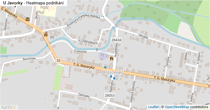U Javorky - mapa podnikání