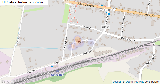 U Pošty - mapa podnikání