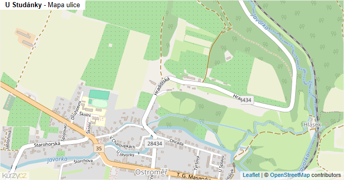U Studánky - mapa ulice