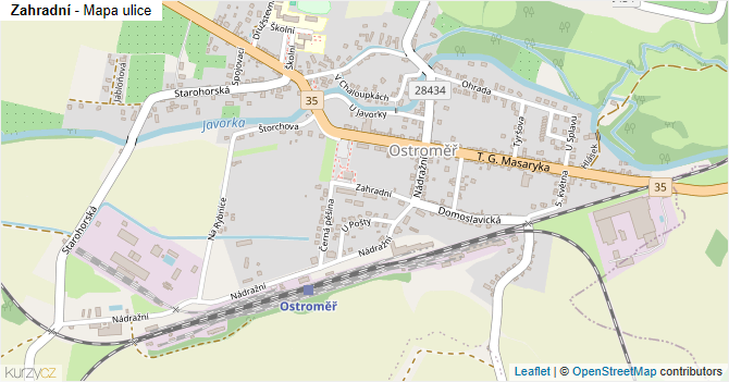 Zahradní - mapa ulice