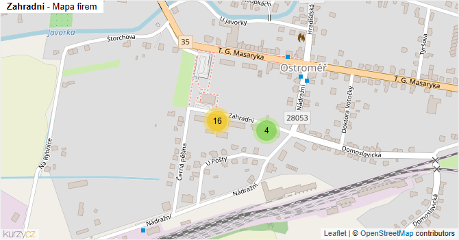 Zahradní - mapa firem