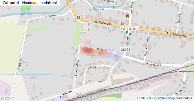 Zahradní - mapa podnikání