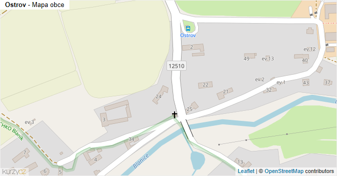 Ostrov - mapa obce