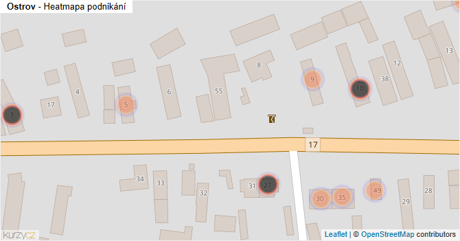 Ostrov - mapa podnikání