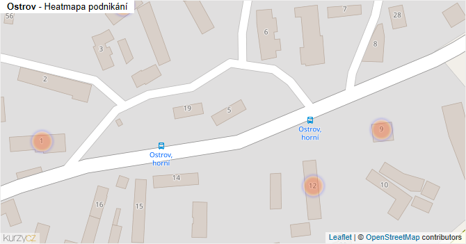 Ostrov - mapa podnikání
