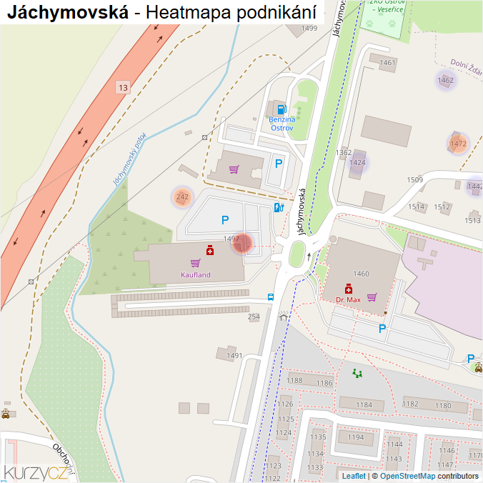 Mapa Jáchymovská - Firmy v ulici.