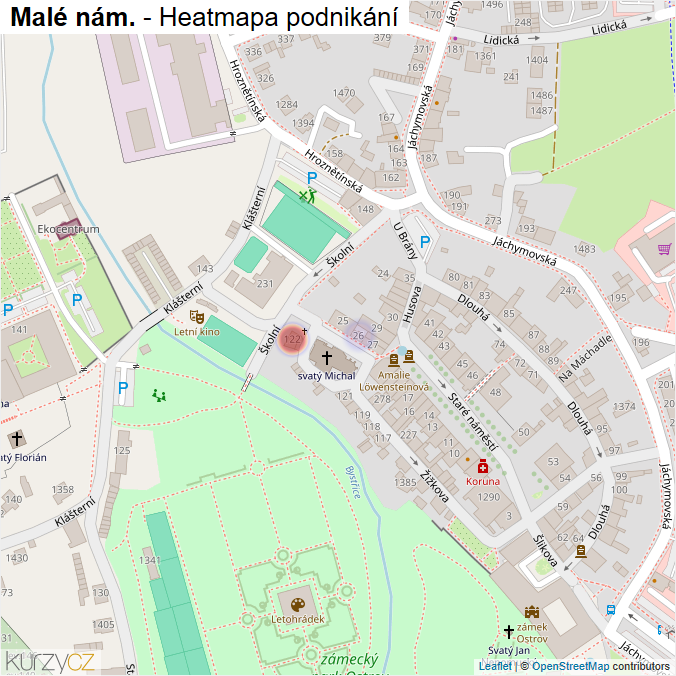 Mapa Malé nám. - Firmy v ulici.