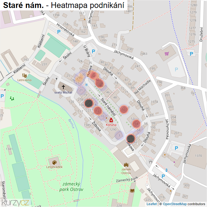 Mapa Staré nám. - Firmy v ulici.