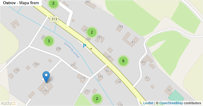 Ostrov - mapa firem