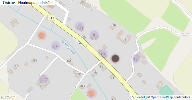 Ostrov - mapa podnikání