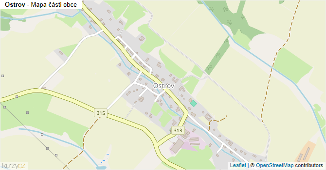 Ostrov - mapa části obce