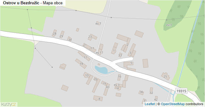 Ostrov u Bezdružic - mapa obce
