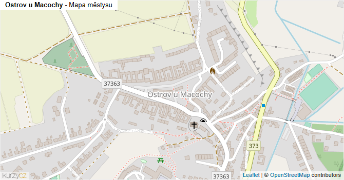 Ostrov u Macochy - mapa městysu