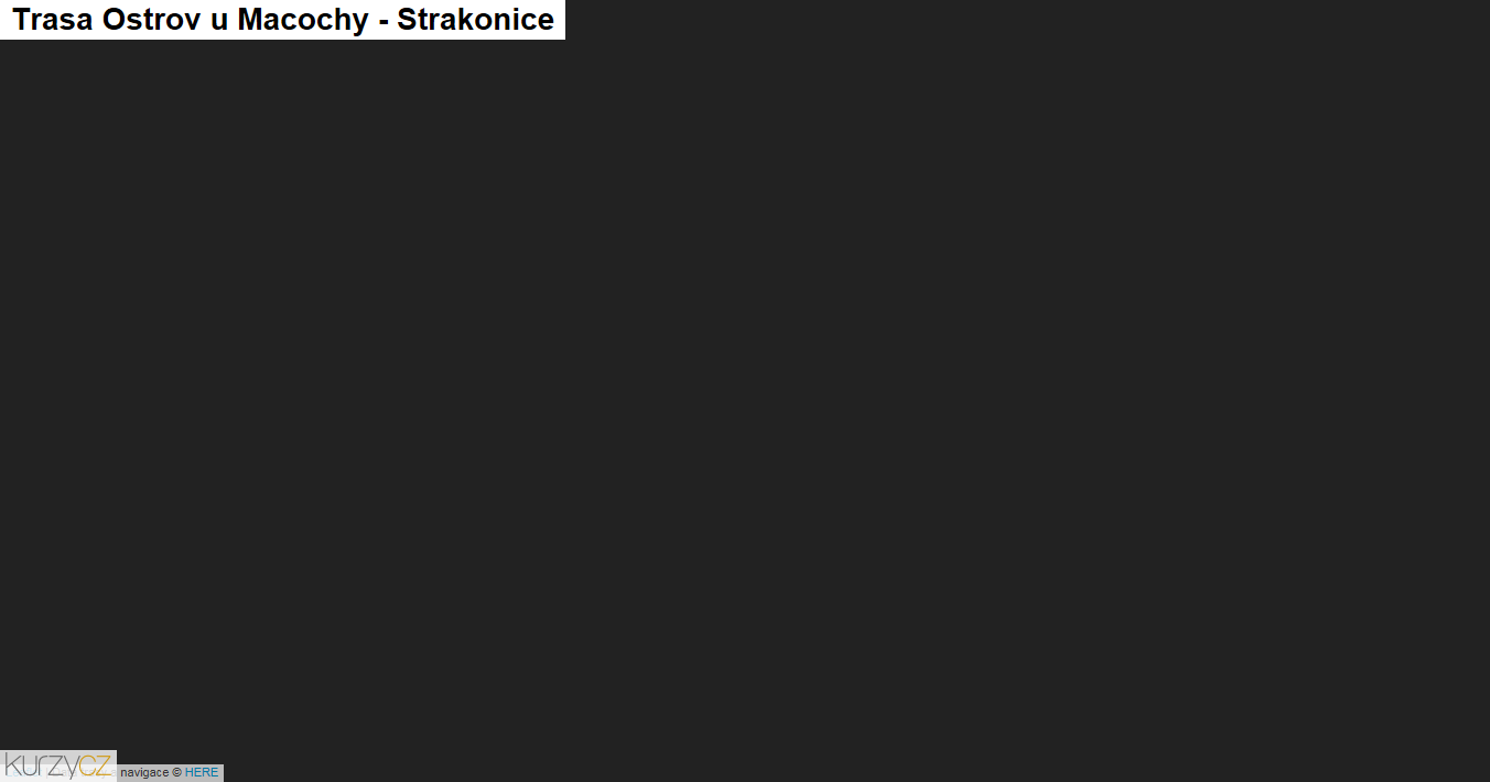 Ostrov u Macochy-Strakonice, mapa trasy