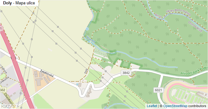 Doly - mapa ulice
