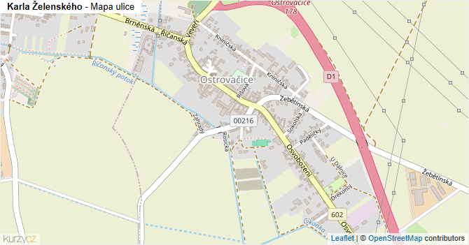 Karla Želenského - mapa ulice