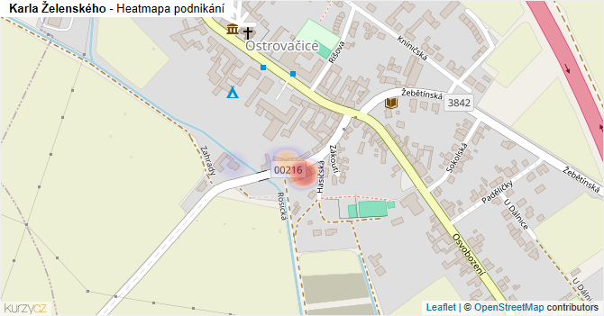 Karla Želenského - mapa podnikání