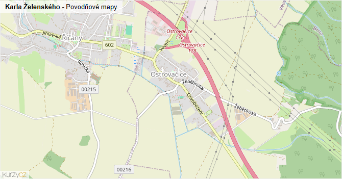 Karla Želenského - záplavové mapy stoleté vody