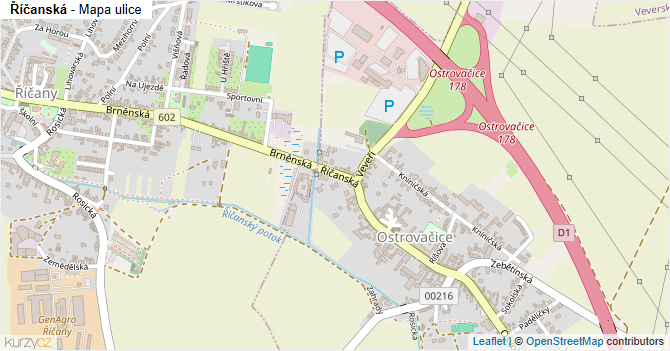 Říčanská - mapa ulice