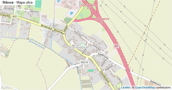 Ríšova - mapa ulice