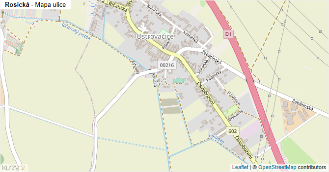 Rosická - mapa ulice