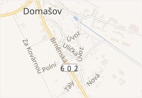Ulička v obci Ostrovačice - mapa ulice