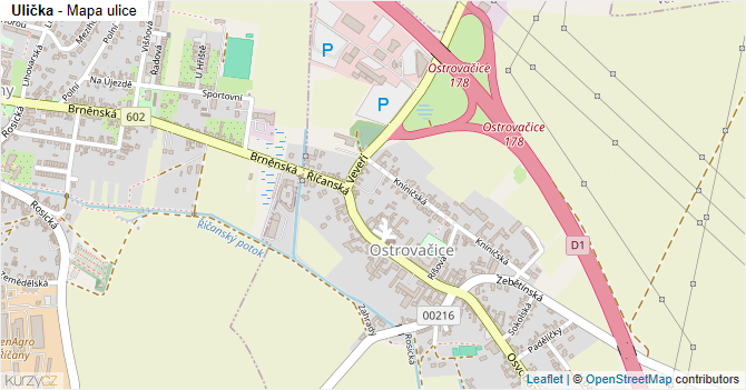 Ulička - mapa ulice
