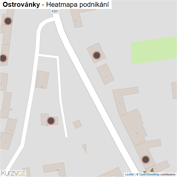 Mapa Ostrovánky - Firmy v obci.