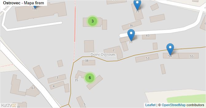 Ostrovec - mapa firem