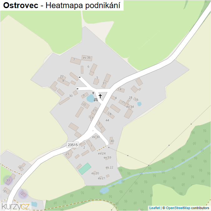 Mapa Ostrovec - Firmy v části obce.